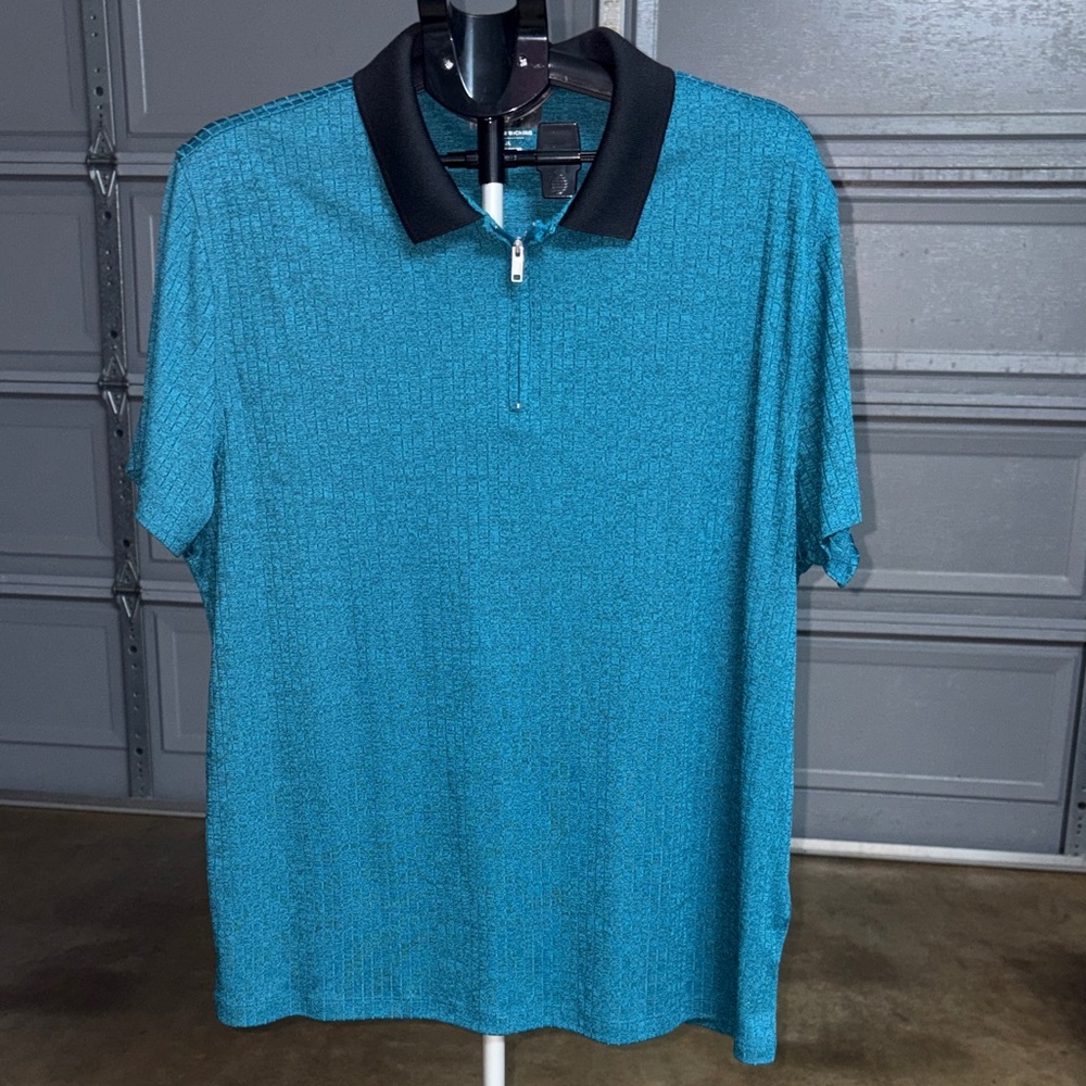 Alfani Teal Polo with Black Collar
